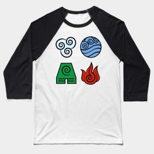 Avatar: The Last Airbender, Four Elements - Color Baseball T-Shirt